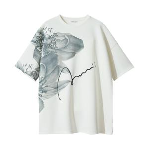 AMII | Autumn New Round Neck Loose Fit Floral Embroidered T-Shirt