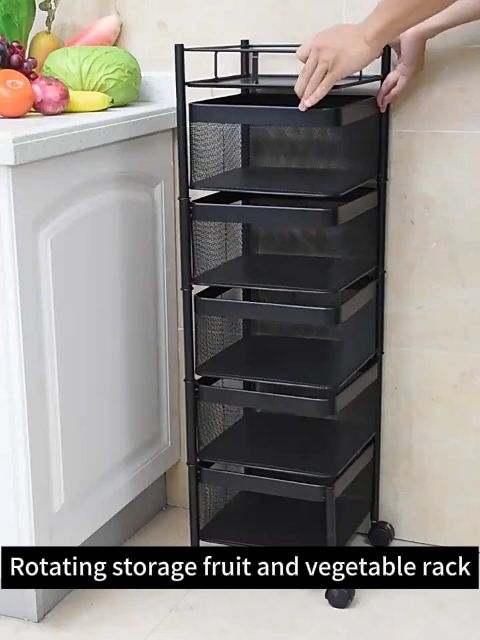 Rotating Trolley Kitchen Rack Rotating Rack Spice Rack Storage Rack ...