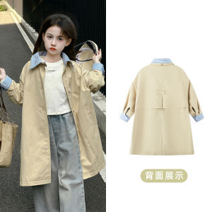 Áo Khoác Dài Vừa Phải Phong Cách Công Chúa Cho Bé Gái Mùa Xuân Thu Phong Cách Hàn Quốc Cổ Điển Đa Năng Áo Khoác Ngoài