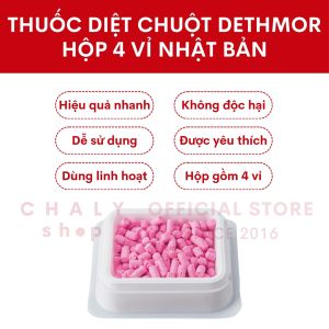 Thuốc diệt chuột Dethmor hiệu quả cao dễ dọn dẹp an toàn sức khoẻ 4 vỉ x 30g Nhật Bản