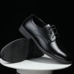 New Mens Leather Shoes Pointed toe Fashion Lace up Men Formal Shoes Casual Business Shoes Mens Soft Bottom Black Dress Office Shoes