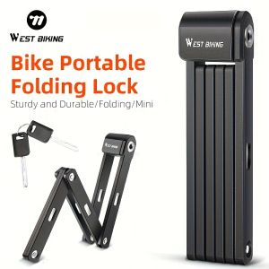 WEST BIKINGBicycle Folding Lock Anti-theft Key Lock Mountain Bike Electric Bike Chain Lock Cycling Equipment