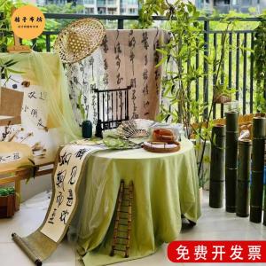 ผ้าตาข่ายลายจุดสีเขียวสำหรับการตกแต่งสวนพืชในห้องนิทรรศการ วัสดุผ้าตาข่าย วัสดุสำหรับงานฝีมือ DIY ลายจุดสีพื้น