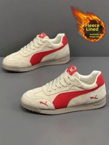 CONGLINSHIZI | Warm Winter Fur Real Leather Training Shoes