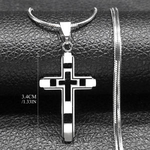 Cross Stainless Steel Choker Necklace for Man Gold Color Mens Chain Necklace Jewelry Corrente Masculina N1173S02