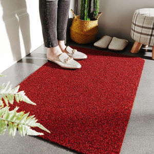Home Entrance Mat Anti-Slip Door Mat Foot Pad Pure Color Modern Simple Style PVC Material Household Door Mat Carpet