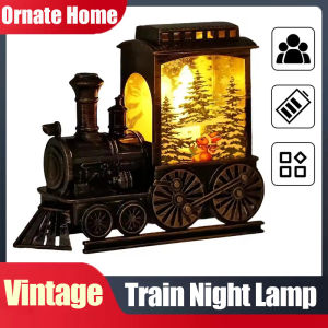 Christmas LED Night Lights Vintage Portable Train Night Lamp Battery Powered  Festive Party Decoration