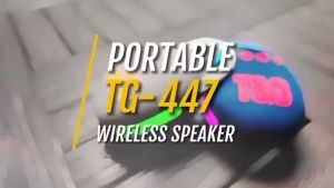 T&G TG447 TWS V5.3 Portable Wireless Extra Bass IPX4 Waterproof Speaker Clip Design with RGB Colorful Lights