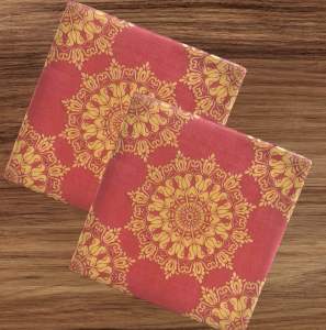 Party Dinner Napkin Serviette Disposable Paper Tissue - Colour Graphic Red Batik Style Tessellation Auspicious Print [NSP131]