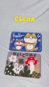 Buydecor Plush floor mat Thickened fiber Water absorbent Non-slip Cute Cartoon Doormat 40*60 Soft Carpet Multi-use Mat Tufted table mat
