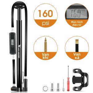 West Biking | WEST BIKING Máy Đo Điện Tử Cầm Tay Máy Bơm Xe Đạp 160PSI Máy Bơm Hơi Hợp Kim Nhôm Cho Van Schrader/Presta Xe Đạp Đường Trường MTB