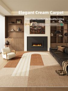 QISHUO | Cream Vintage Style Waterproof Easy Clean Rug