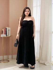 plus Size Casual Wrap Dress Elastic Waist Hidden Meat Loose Fit Polyester Spring Summer Autumn Mid-Length A-Line Skirt