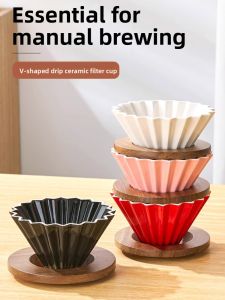 Ceramic Origami Coffee Dripper Filter Cup V60 Coffee Filtering Cup Filter Drop Filter Funnel Brewing Coffee Utensils