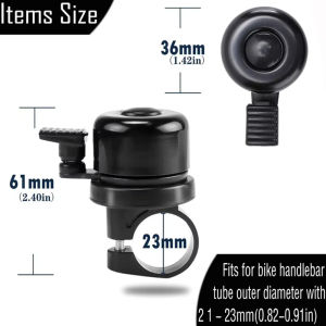 Classic Bike Bell with Waterproof AirTag Case Built-in GPS Tracker Mount for Bicycle Under-Bell Holder Compatible with Air Tag