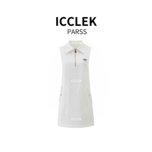Fashionable Sleeveless Dress Icclek Parss 2025 Summer New Arrival Polo Collar Knitted Womens Wear Comfortable Versatile Dress