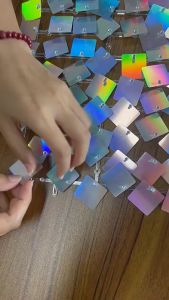 MLADEN 30x30cm  Square Metallic Iridescent Sequin Backdrop Panel Wall Glitter Shimmer Background Party Decoration Birthday Decor