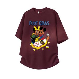 SUOSHE | Large Size Mickey Cartoon Printed Short Sleeve T-Shirt Cotton