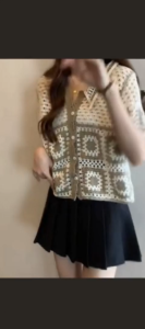⚡Port⚡ 2025 new Crochet Hollow-out Short Sleeved Knitted Cardigan Women Short Turn-down Collar Cardigan Top