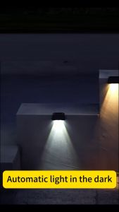 1PC Solar 2LED Motion Sensor Step Light Waterpoof Fence Wall Lamp Wire-Free Dual Lamp Outdoor Stair Decor
