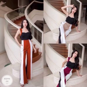 MF042 จั้มสูทแขนกุด ขายาวอกเว้า งานตัดต่อผ้าสลับสี เนื้อผ้าซาร่าซิปหลัง แต่งดอกเลื่อมช่วงไหล่ เรียบหรูไฮคราสมากๆ ใส่ได้ทุกโอกาส ใส่สวยชุดเดียวจบ เนื้อผ้า :: ซาร่า สี :: ส้ม น้ำตาล แดง ขนาด :: รอบอก 32-36 รอบเอว 25-30 สะโพก 36-40 ยาว 55 นิ้ว 📮📦มีเก็