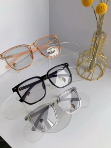 Men Women Photochromic Glasses Anti-Rad 0~-300 Degree Korean Style Square Frame Nearsighted Eyewear