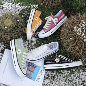 [IDL] Sepatu Sneakers Import Wanita Casual Motif Daisy Korea Kualitas Super Premium - 233