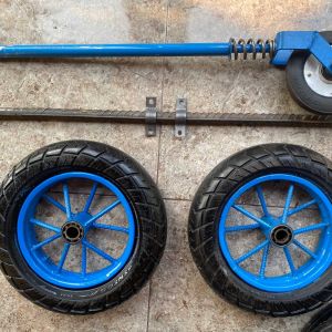 roda gerobak ring 10 komplit + as + gletrek tinggal pasang