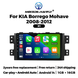 9inch 2 Din Car Radio Suitable for Kia Borrego Mohave 2008-2012 Carplay+Auto Audio Multimedia Video Player GPS Stereo Receiver