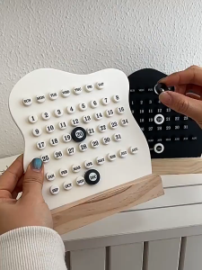 Desk Calendar Ornament with Circle Desk DIY Calendario Home Decoration Time Perpetual Table Calendar