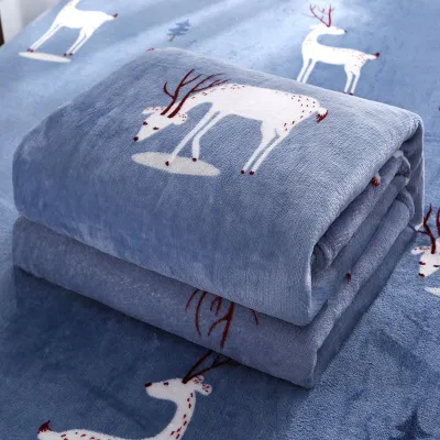 Thickened Velvet Blanket Single Bed Student Childrens Winter Warm Breathable Polyester Fiber Floral Pattern Modern Simple Style