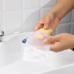 Soap Foaming Net Facial Cleanser Foaming Net Can Hang Soap Colored Ribbon Foaming Net Bubble Shampoo Gell Net bag