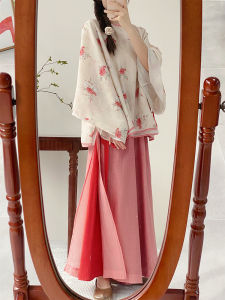 Elegant round Neck Chinese Style Top with Wide Leg Pants Slanted Lapel Traditional National Fashion Womens Clothing