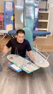 Cầu là quần áo kiểu ngồi chân xếp gọn VN12-NTT - Kệ để ủi quần áo kiểu ngồi NTT