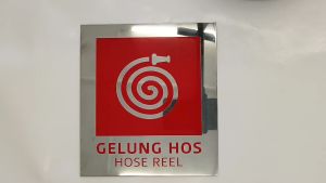 GELUNG HOS HOSE REEL Stainless Steel Mirror Finishing Sign