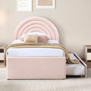 LUXE: ARIELLE Single Pull-Out Bed Frame | Katil Tarik | Trundle Day Bed | Katil Modular | Velvet Bed | Single & Super Single Pull Out Bed Frame