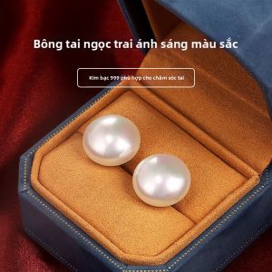 Những Cái Tai Trang Sáng Đơn Giản Mạ Bạc S999 Giống Hạt Ngọc Trai