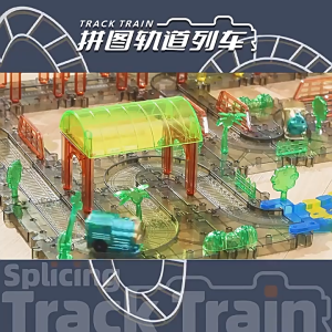 Mainan Edukatif Kereta Api Listrik - Mainan Kereta Listrik Transparan dengan Jalur Bongkar Pasang - Splicing Track Set Mainan Lintasan Kereta Api Anak-anak Menyambung Lintasan Kereta Api Kereta Listrik Transparan Perakitan Puzzle Mainan Anak-anak Lintasan