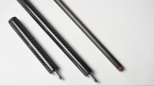 3pc Carbon Fiber Jump Cues with Extension 13.8mm Bakelite TipUniloc+Uniloc Joint 1240mm/48in 13ozBlack Technology Low Deflection High Quality Professional Billiard Stick