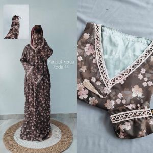 mukena abaya sholat mini pouch parasut korea mukena travelling parasut Korea motif terbaru L