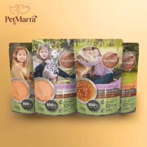 PetMarra Meat Loaf Wet Food Pouch for Puppy up to 18mos Lamb and Veg + PetMarra Loaf Beef and Vegetable 130g BUNDLE OF 6