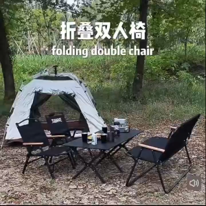 【SG Seller】 Aluminium Folding 2-Seater Chair Lightweight Portable Outdoor Picnic & Camping Chair