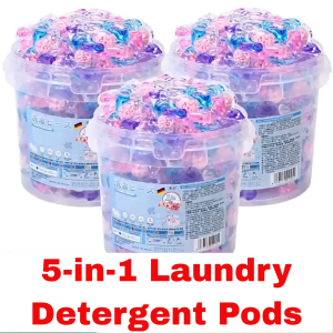 5-in-1 Laundry Detergent Pods Strong Stain Remover Lasting Fragrance Natural Enzyme Softener Anti-Bacteria Anti-Mites