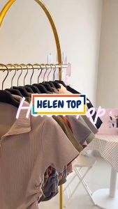 [COD] Hellen Crop Top Blouse - Atasan Wanita Knit Premium Korean Style Lengan Pendek Terbaru