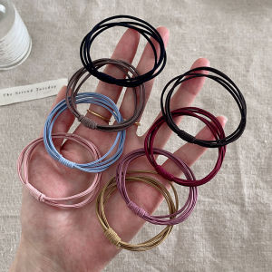 ยางรัดผมสไตล์พื้นฐานสี่ในหนึ่ง ทรงเรียบง่าย สไตล์เกาหลี ชุบเล็กๆ น่ารัก ยูนิเซ็กซ์ เครื่องประดับผม