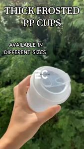 EC 25PCS SUPER THICK FROSTED PP HARD CUPS 90MM 500ML 700ML FOR HOT&COLD BEVERAGE