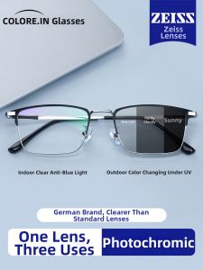 Colore.in | Kính Mát Nam Chống Ánh Sáng Xanh Đổi Màu Khung Nửa Nhẹ