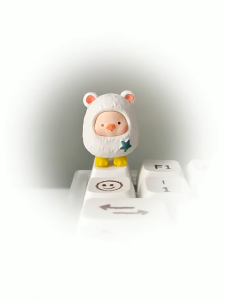 Cute Pig Hero GG Bond 3D Artisan Keycap Shine Through Mechanical Keyboard MX Switch Decorative Keycap Pink White