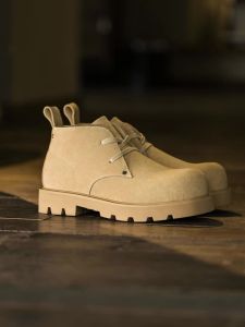 Mr.A Brand Mens Genuine Suede Leather Desert Boots High Quality Retro Casual Work Boots Thick Rubber Sole Ankle Boots Male Shoes