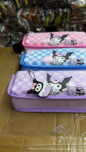 LUNI Kuromi pencil case with keychain large capacity stationary storage organizer for school and office high quality